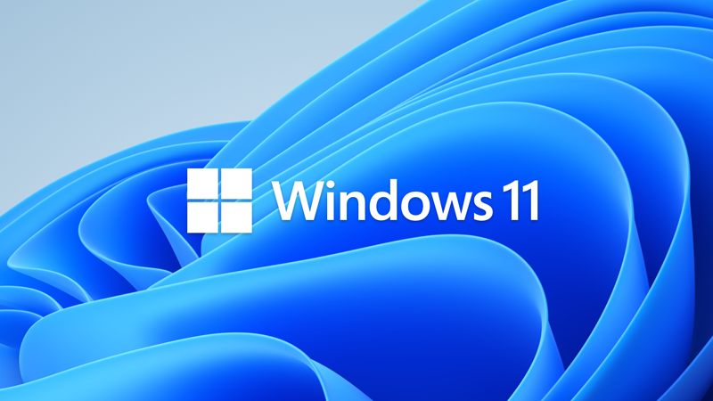 Windows 11-Logo auf blauem Hintergrund