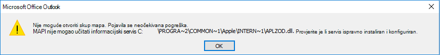 Pogreška u programu Outlook