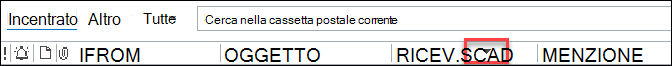 Intestazione campo in Outlook