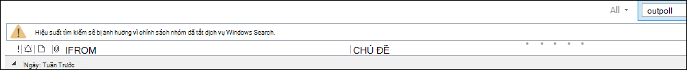 Cảnh báo Tìm kiếm Outlook